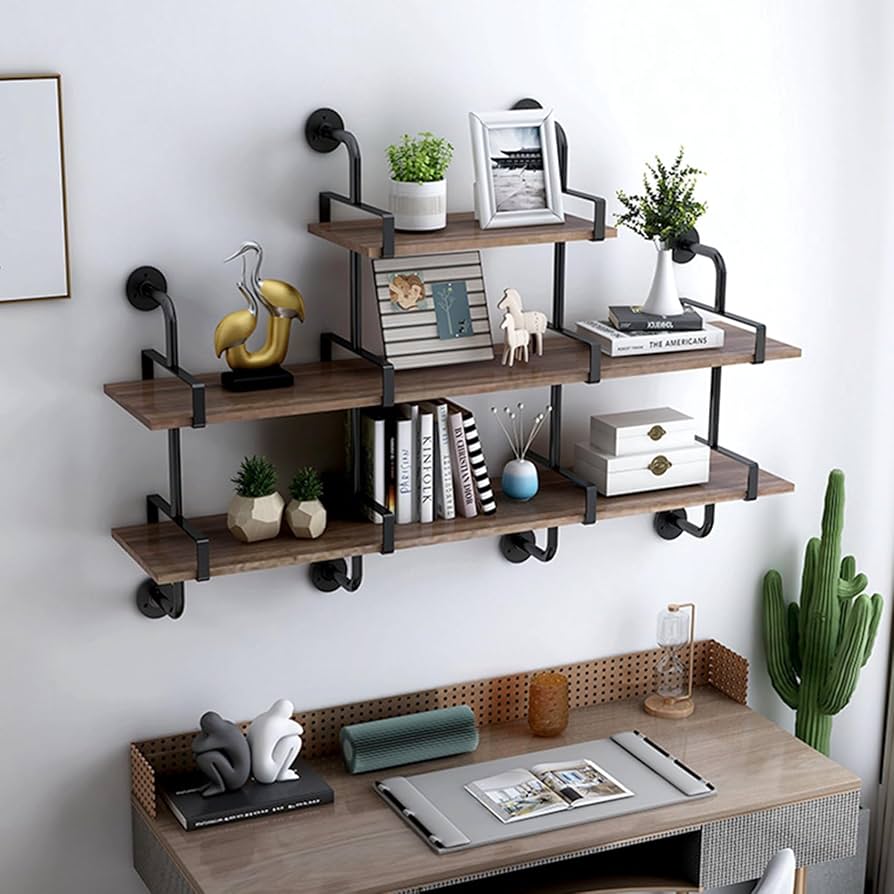 古い木製 壁掛け 飾り棚 オープンシェルフ カップ棚 willdo_az-1759